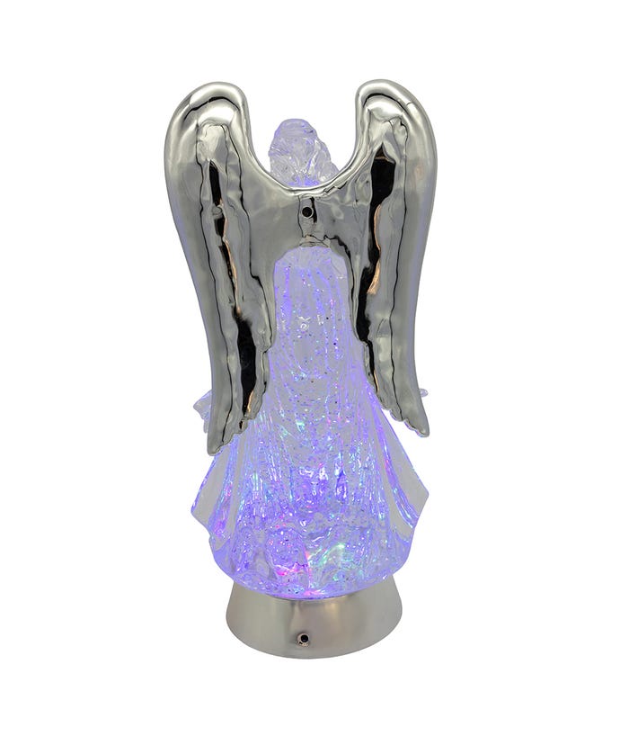 Illuminated Swirling Angel Water Globe