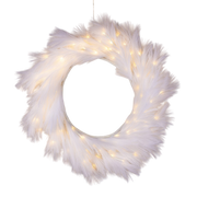 Lighted Artificial Pampas Grass Wreath