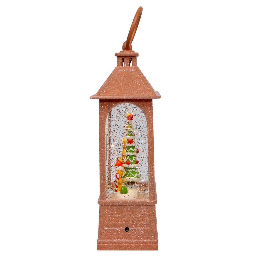 Gingerbread Lantern Spinning Lighted Waterglobe