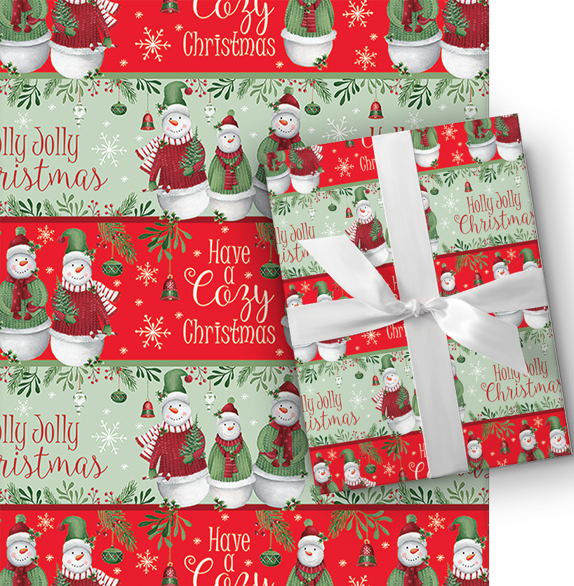 Holiday Roll Wrap - 30" x 168" - Snowman Holiday Cheer
