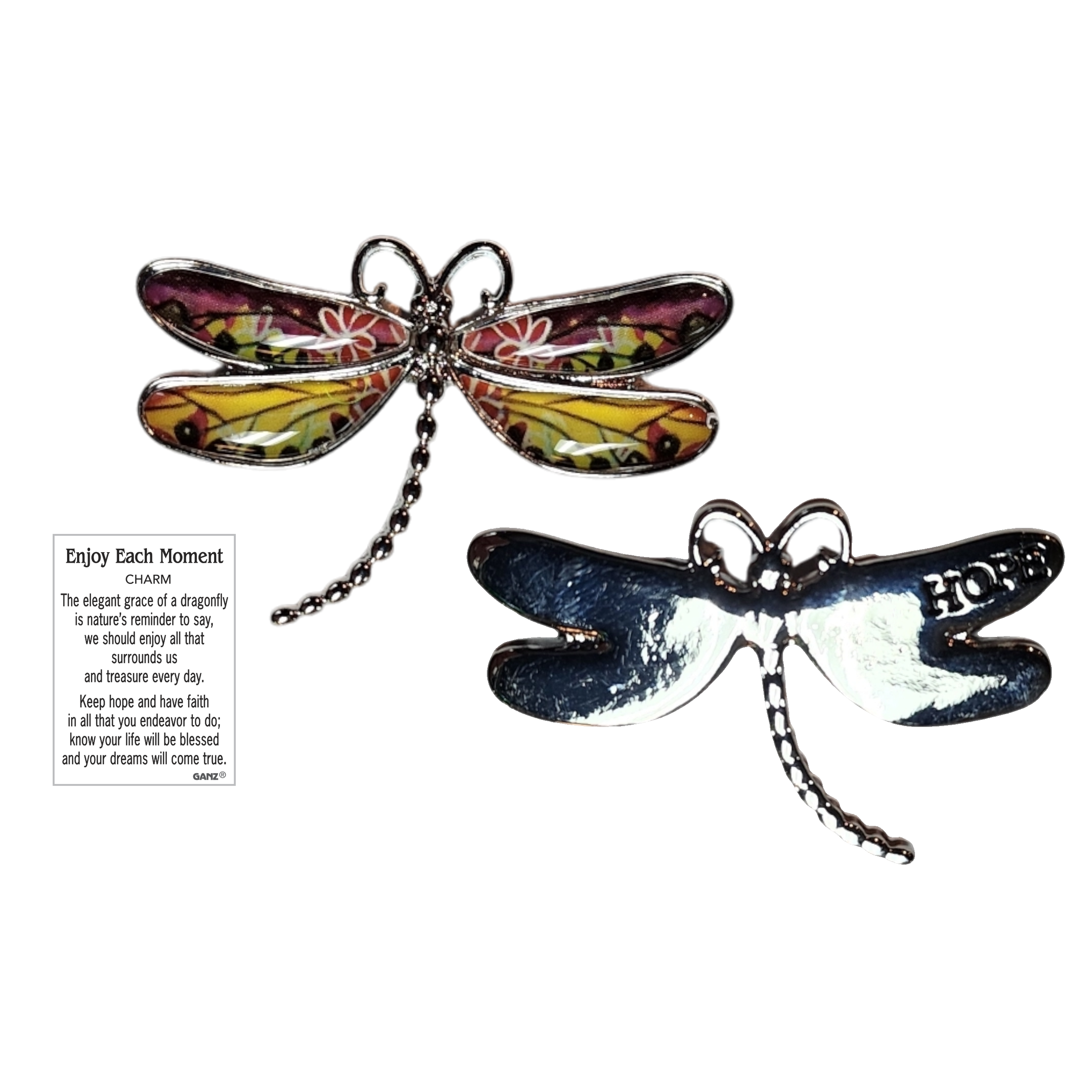 Dragonfly Inspriational Pocket Charm -