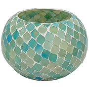 Luminescent Turquoise Gem: Cylindrical Mosaic Vessels