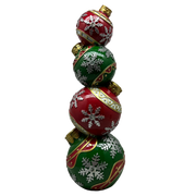 Lighted Red & Green Ornament Stack - 15 Inch