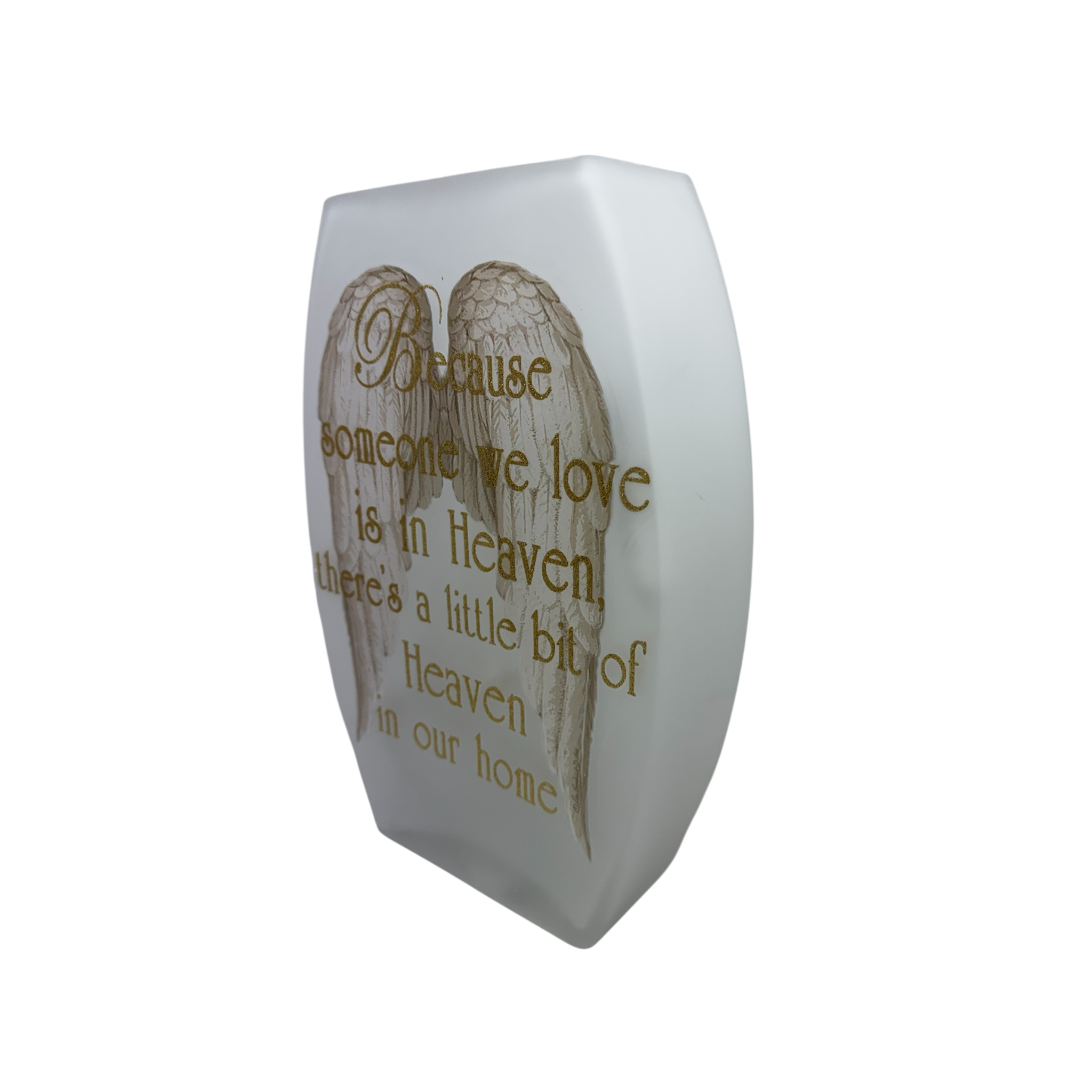 A Piece of Heaven is in our Home Lighted Vase - Gold Lettering