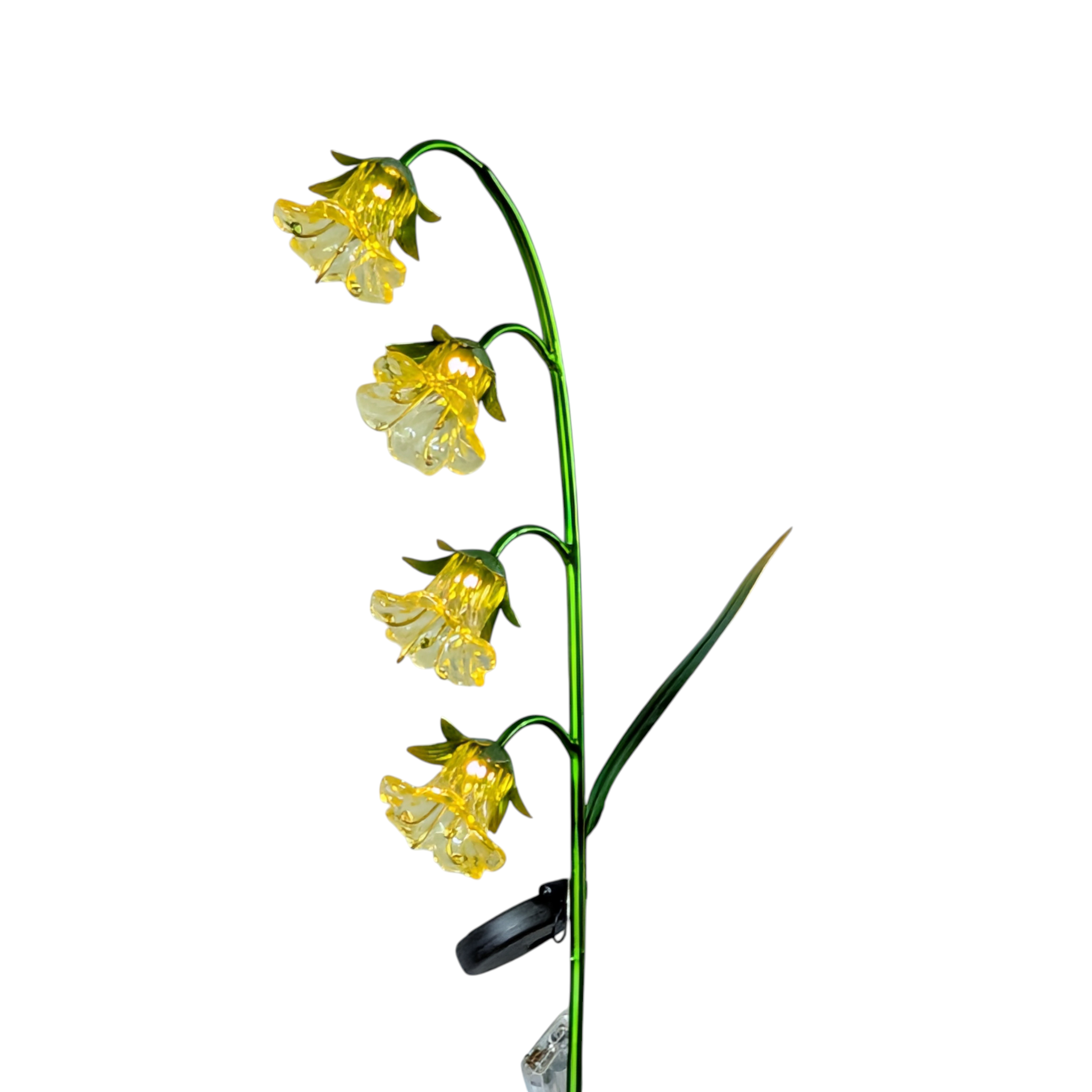 Solar Lighted Glass Flower 40" Stake -