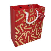 Candy Canes on Red Gift Bag -