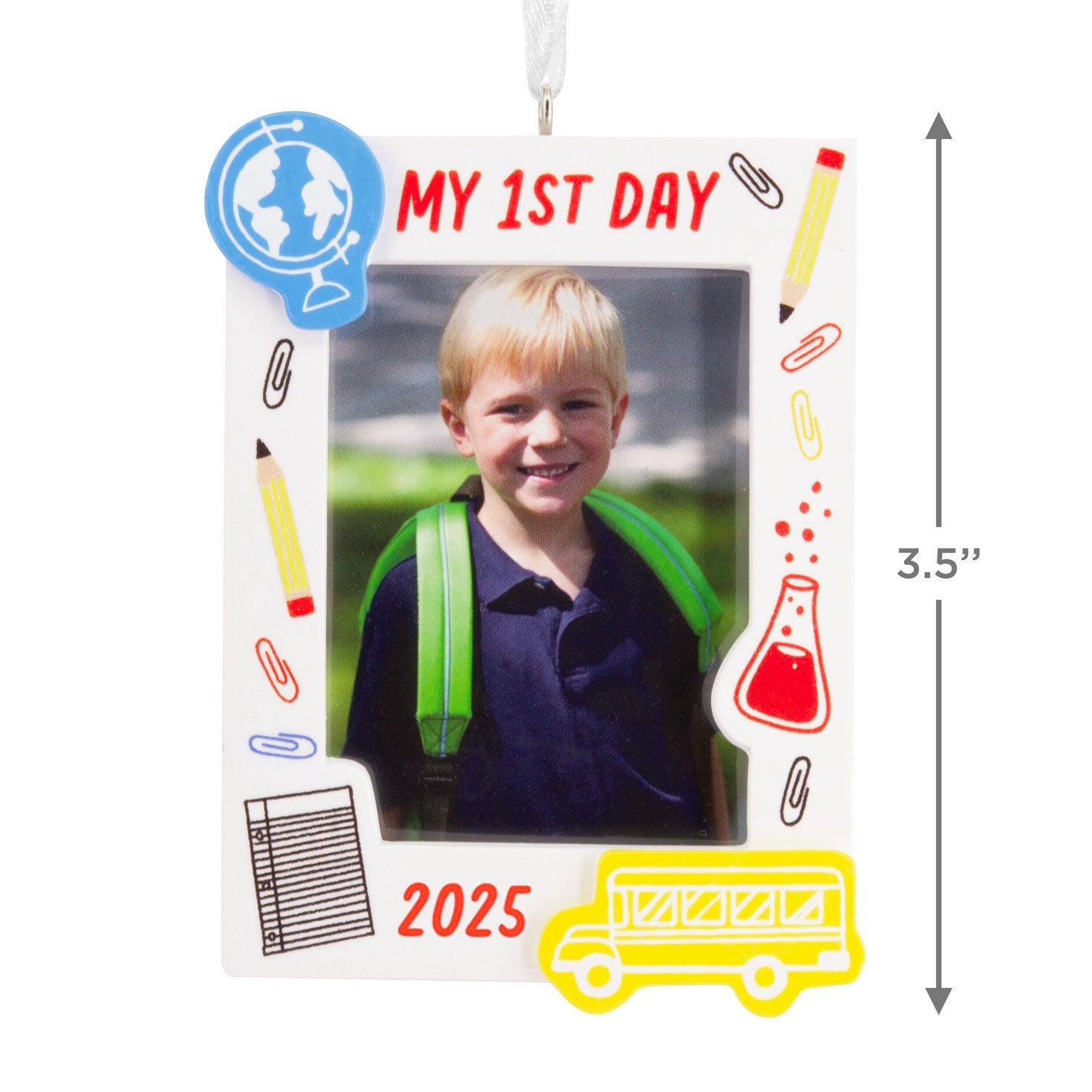 My First Day School 2025 Photo Frame Hallmark Ornament