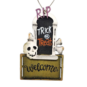 Wooden Halloween Ornament -  Mausoleum Door