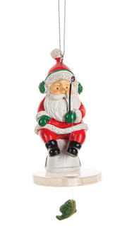 Ice Fishing Santa  Ornament