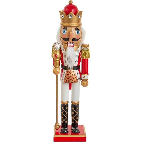 Classic Red/White/Gold Nutcracker - 15 Inch - King