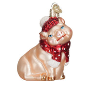 Old World Christmas Snowy Pig