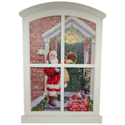 Lighted Winter Window Wall Hanging - Santa's Delivery
