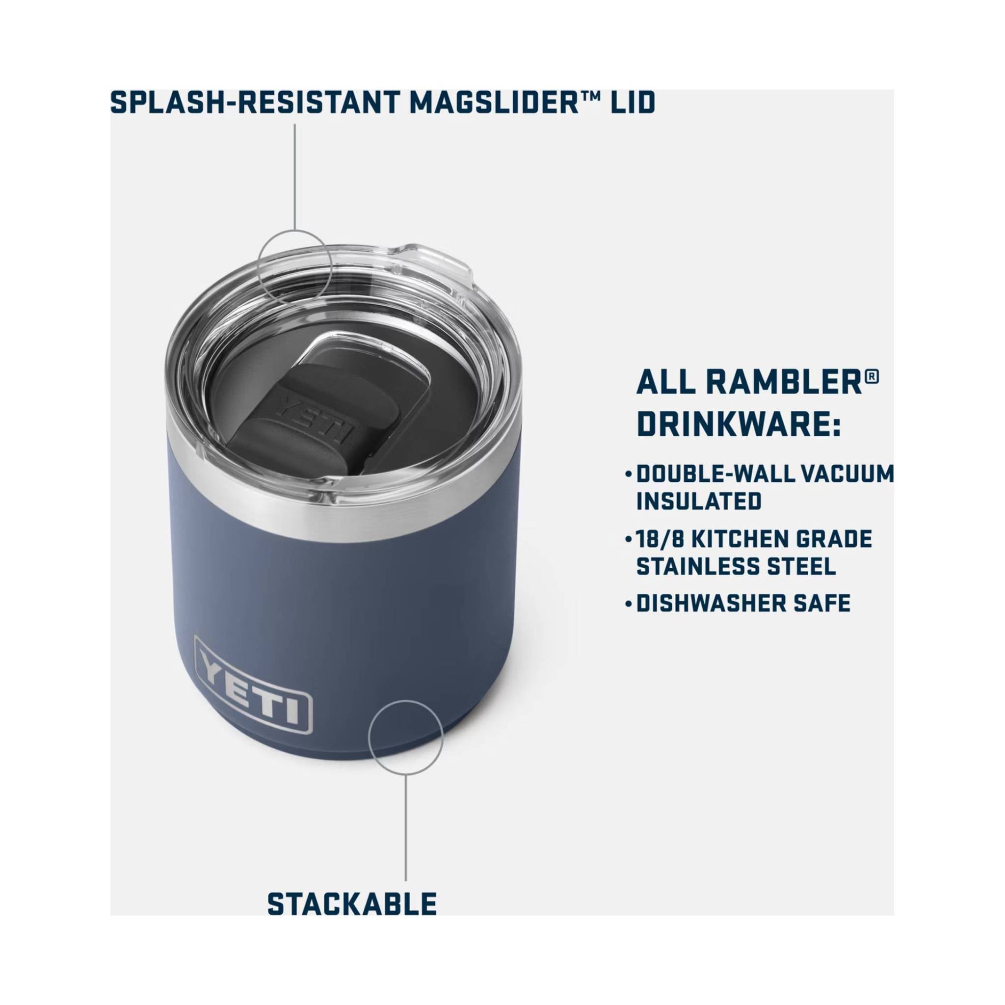 YETI Rambler 10 oz Stackable Lowball With Magslider Lid - White by Lenny's Shoe & Apparel