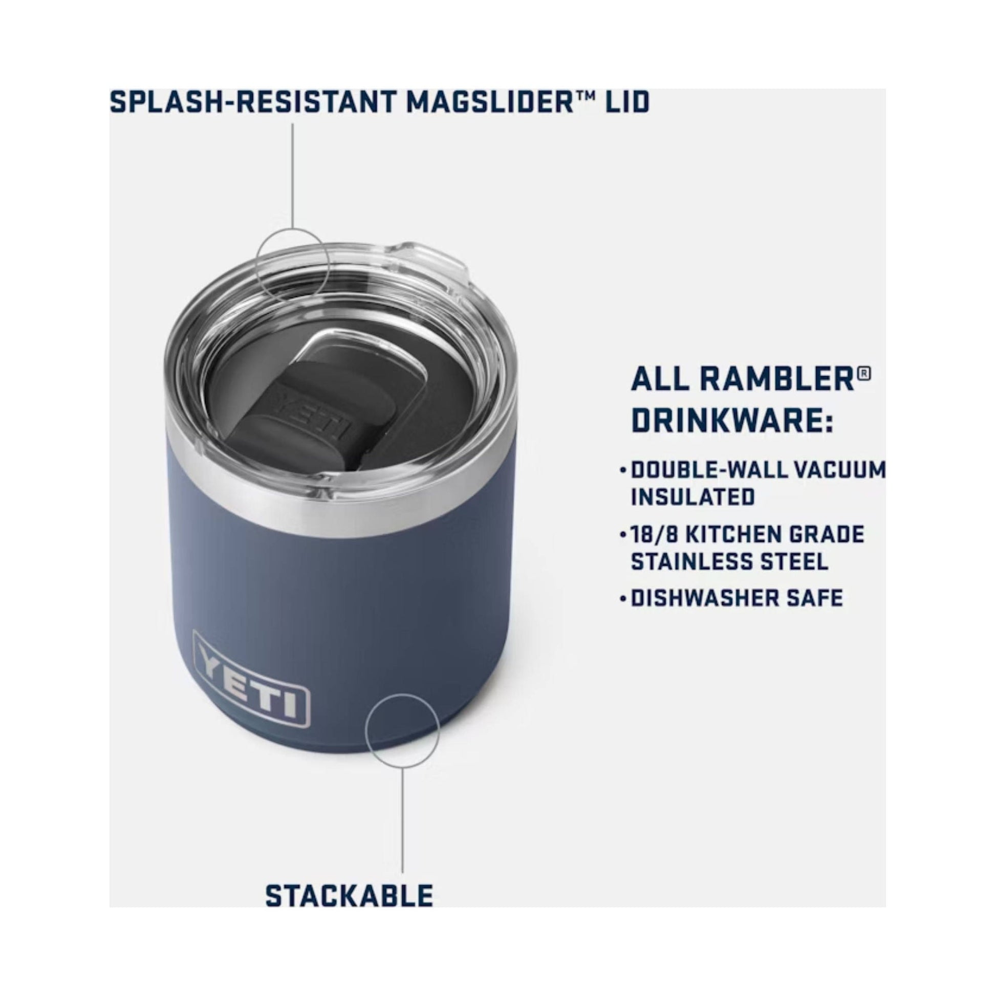 YETI Rambler 10 oz Stackable Lowball With Magslider Lid - Black by Lenny's Shoe & Apparel
