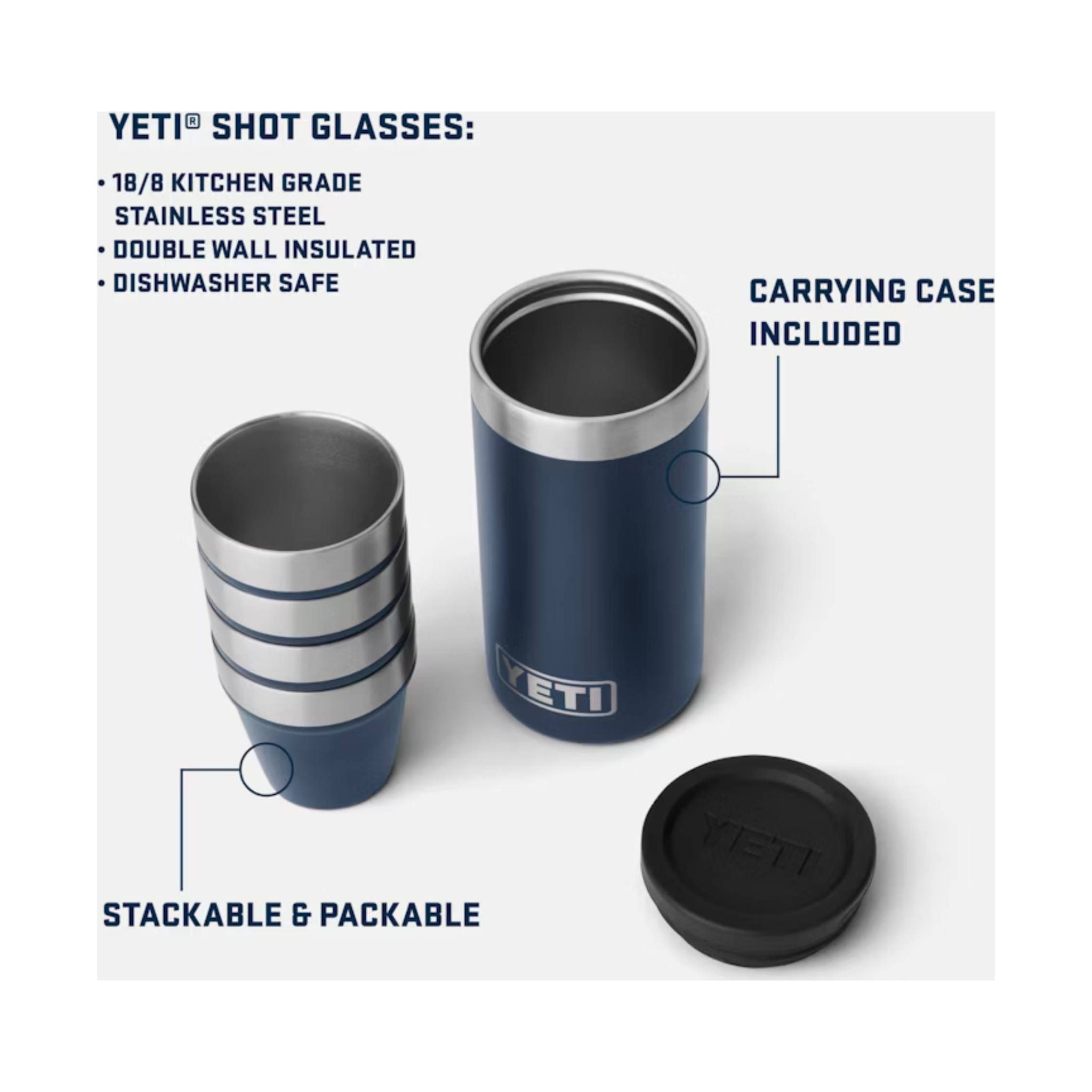 YETI Shot Glasses and Case - Black by Lenny's Shoe & Apparel