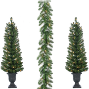 Pre-lit Vancouver Pine 3 Piece Entry Tree Set