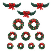 Garland and Wreaths for Villages - 12 piece Set