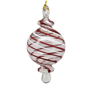Candy Cane Stripe Blown Glass Ornament - Ball
