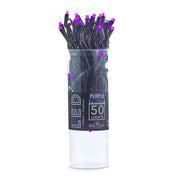50-Light Purple Frost LED Black Wire Light Set