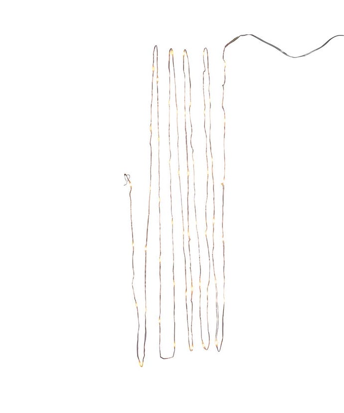 50-Light Battery-Operated Warm White Superbright LED Light Set - Copper Wire