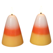 Candy Corn B/O Lighted Wax Candles - 2 Piece Set