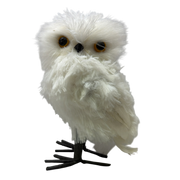 Oliver Faux Fur Owl Figurine - Head Turned Left