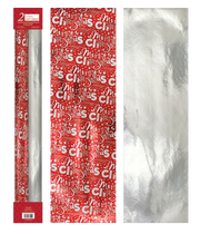 Kraft Embossed Foil Roll Wrap 2 Pack - Handwriting Sentiments