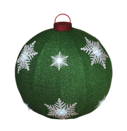 Lighted Collapsible Ball Ornament- 30 Inches in Diameter - Green