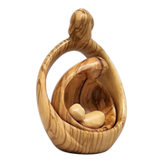 Nesting Style Holy Family Nesting Carved Nativity - Olive Wood - 4.5 Inch