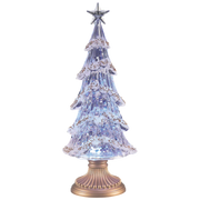 Lighted Swirl Tree with Gold Crystals & Base
