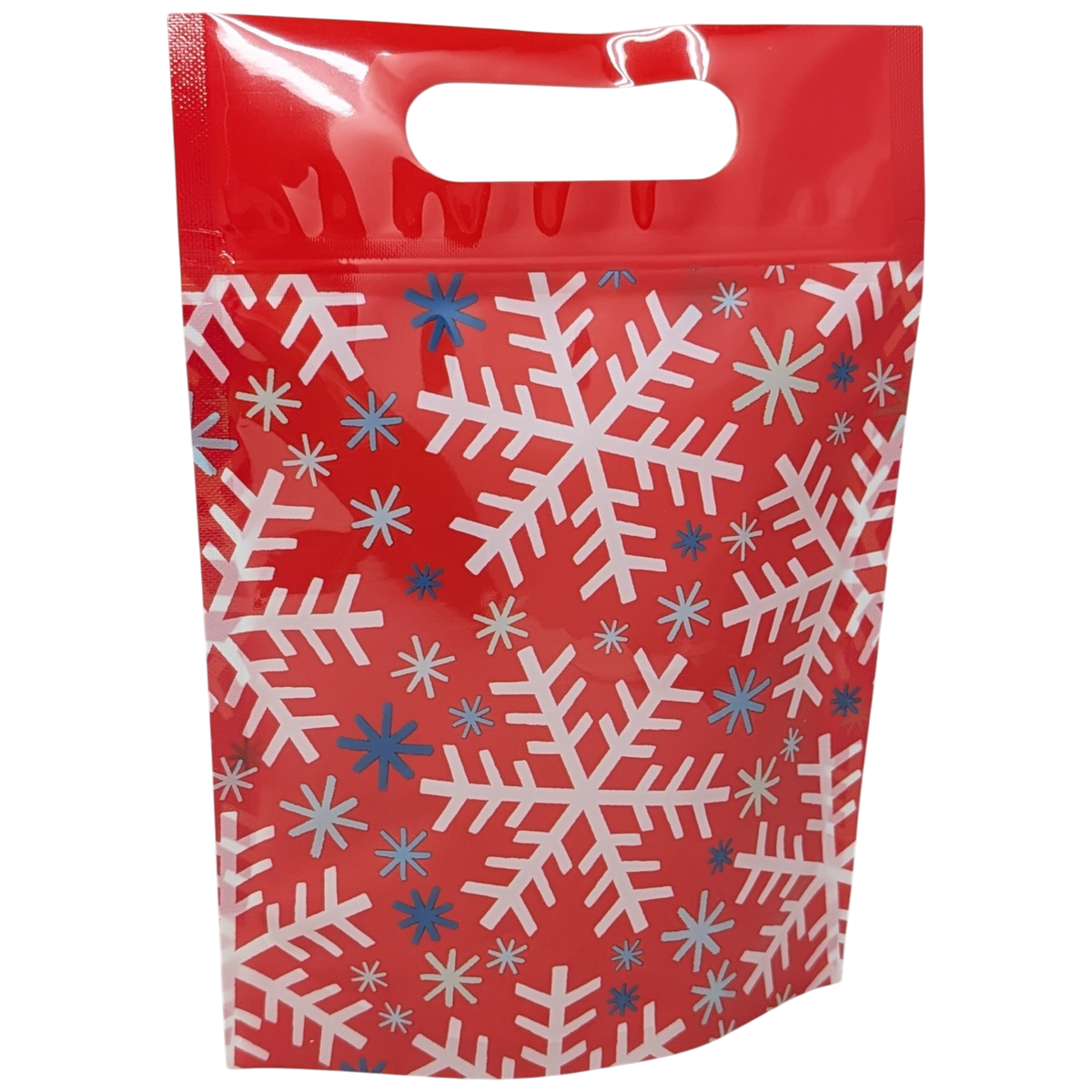 Resealable Treat Bags – Winter Snowflakes Design with Zipper (Set of 12)