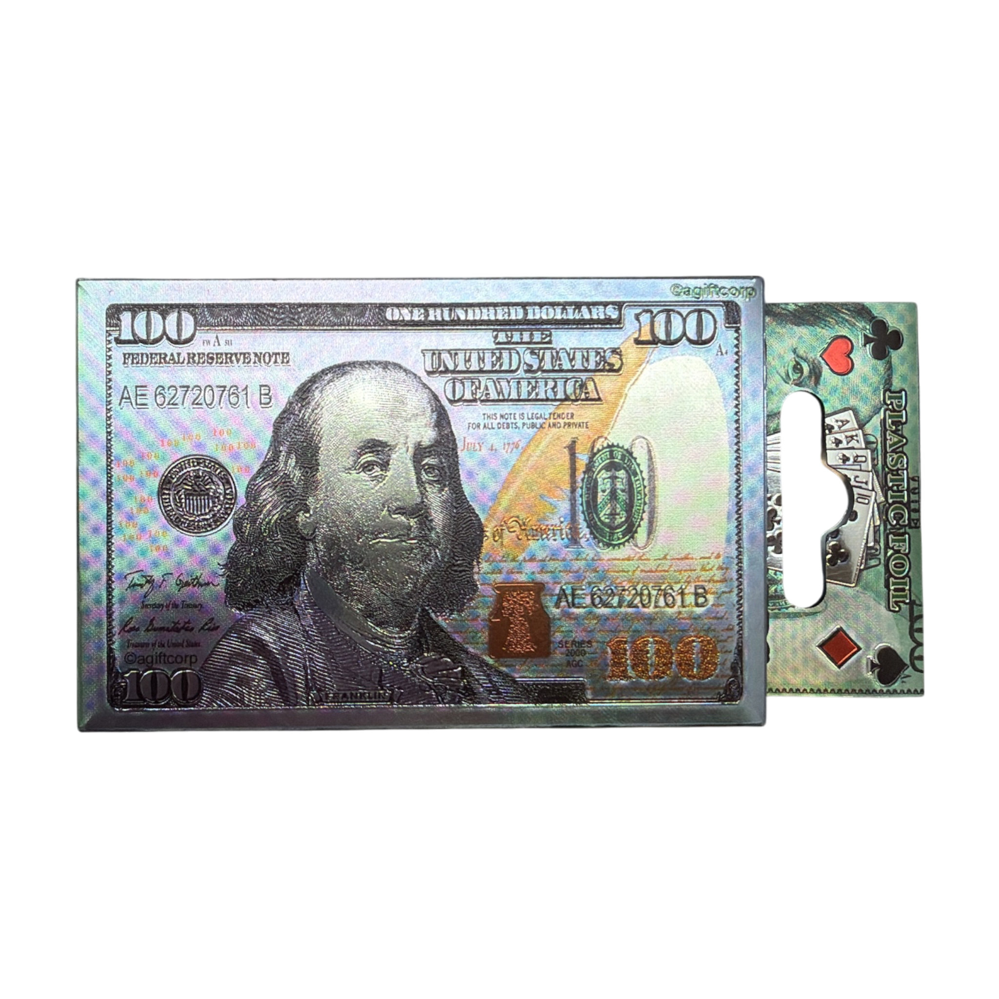 $100 Bill Playing Cards - Silver