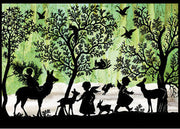 Miniature Silhouette Advent Calendar Card - Green