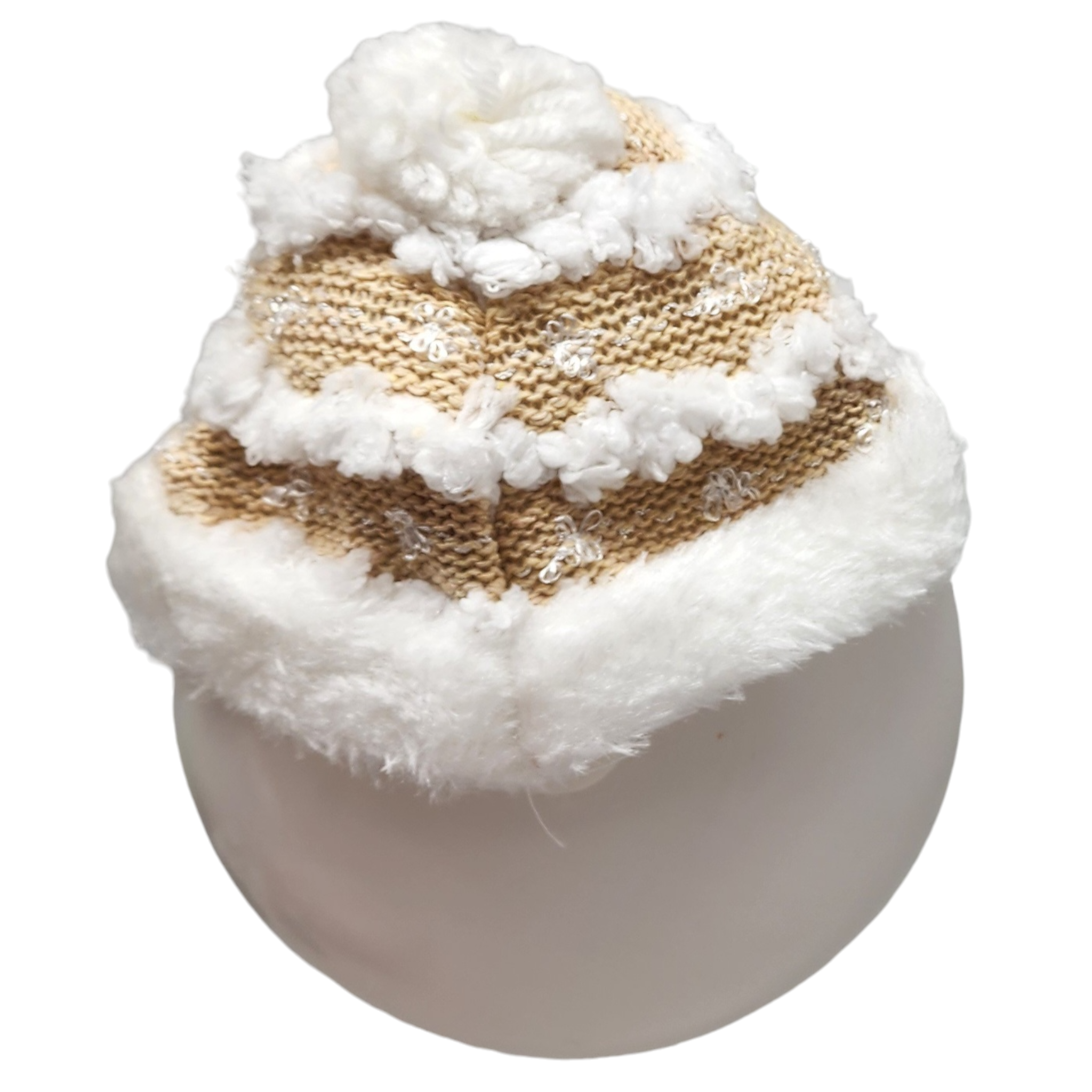 Glass "Lightable" Snowman Ornament - Golden Knit Hat