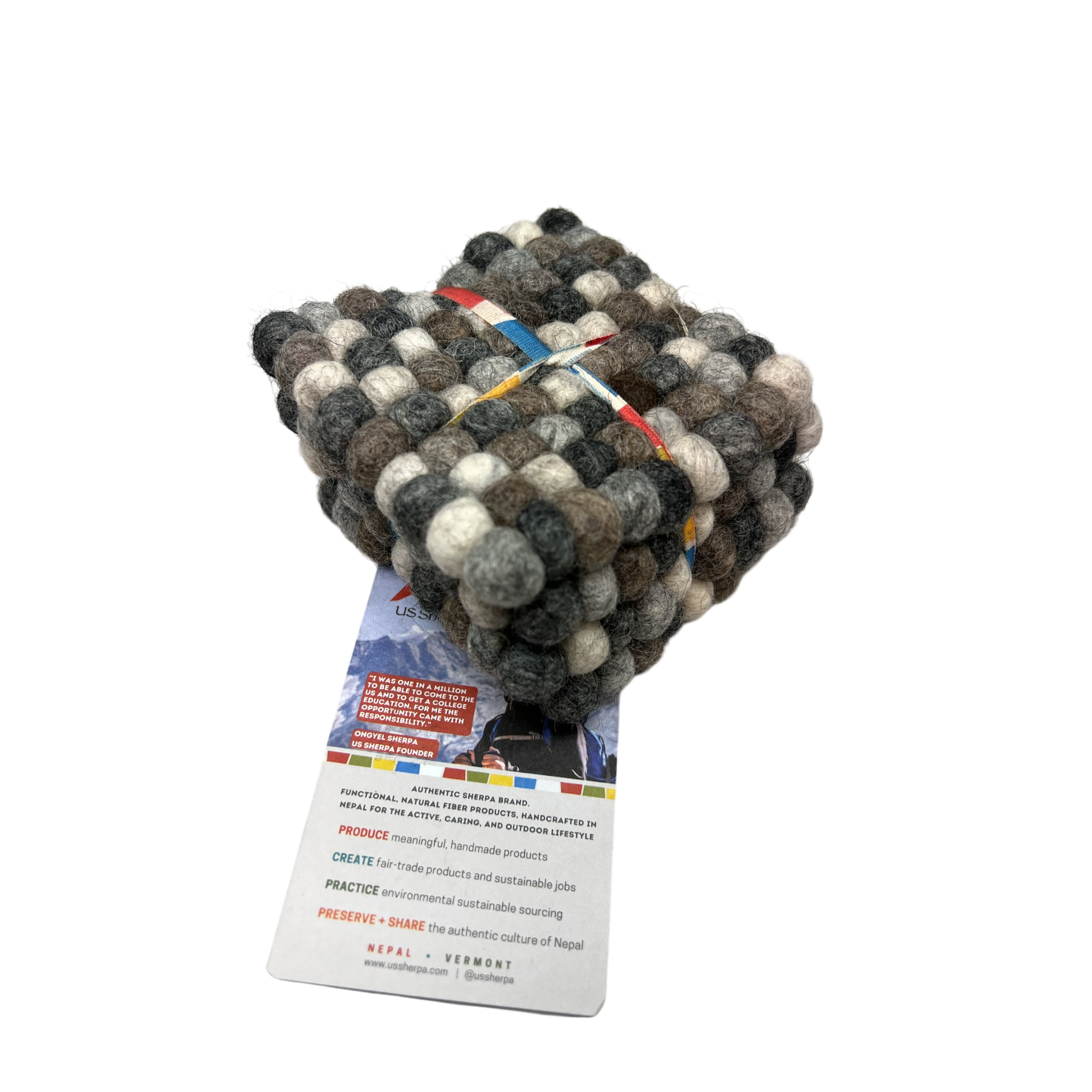 Square Felt Wool Ball Coaster