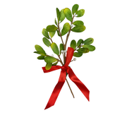 Mistletoe Pick with Red Satin Bow