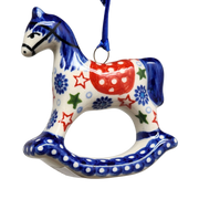 Rocking Horse Ornament - Festive Stars Pattern