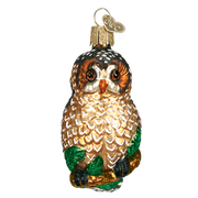 Spotted  Owl Glass Ornament
