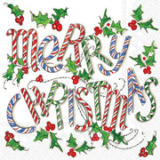 Merry Christmas Cane - Cocktail Napkin