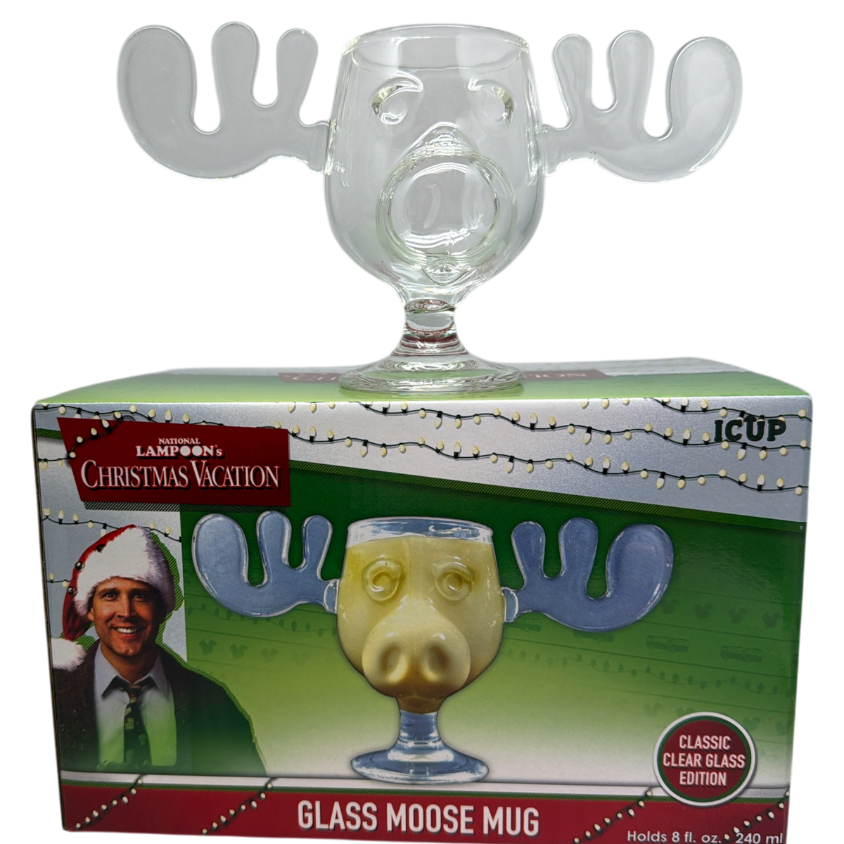 Christmas Vacation Griswold Clear Glass Moose Mug 8 oz