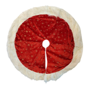 Gold Accented Regal Tree Skirt - Red