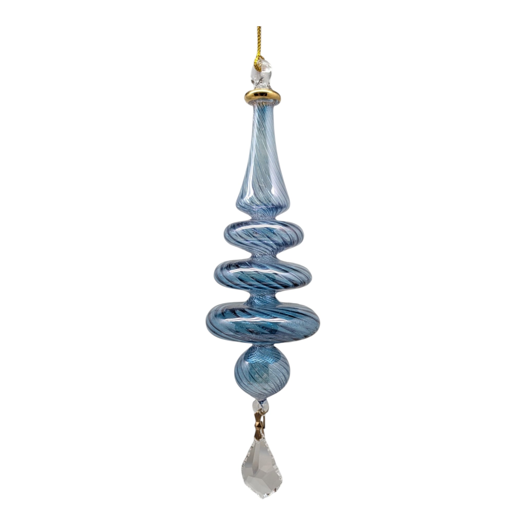 Twilight Blue Christmas Tree with Crystal Teardrop