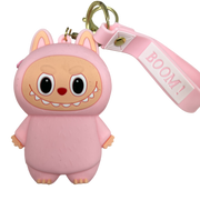 Silicone Labubu Coin Purse Key Chain Pendant (Blush Pink Edition)