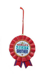 Worlds Best Brother Ribbon  Ornament