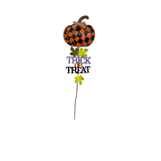 Trick Or Treat Black and Orange Pumpkin Garden Stake