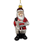 NC State Santa Claus Glass Ornament