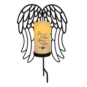 Angel Wings Memorial Yard Stake LED Candle
