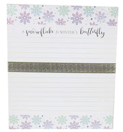 Holiday Reminder Notepad - Snowflake, Winters Butterfly
