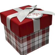 Gift Box Cube for Gift Cards - 3" x 3" - Snowflake Plaid