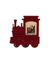 Lighted Spinning Water Globe Train - Santa